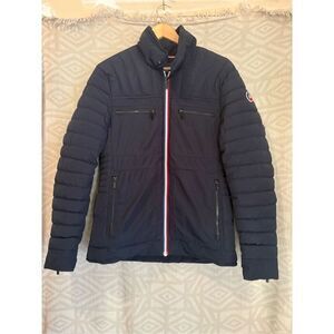 Fusalp Apres-Ski 1952 Puffer Jacket Quilted Coat Navy Blue Full Zip‎ Menswear